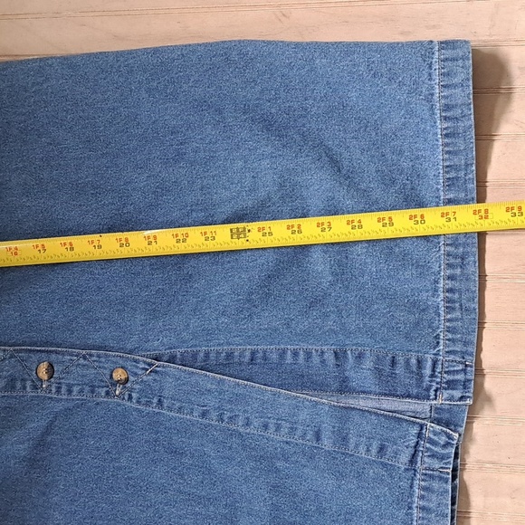 GV Blue Jeans Vintage Denim Jean Button-Front Elasic Waist Comfy Midi Maxi Skirt - Picture 7 of 9